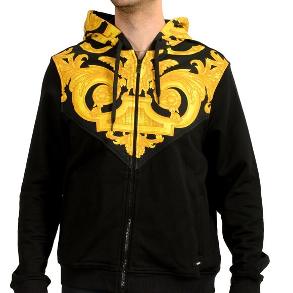 Versace Men's Multi-Color Hooded Full Zip Track Jacket Hoodie US L IT 52 - Picture 1 of 6